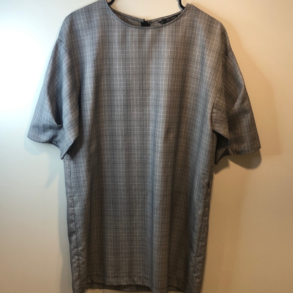 ZARA Basic Gray Women Dress Short Sleeve